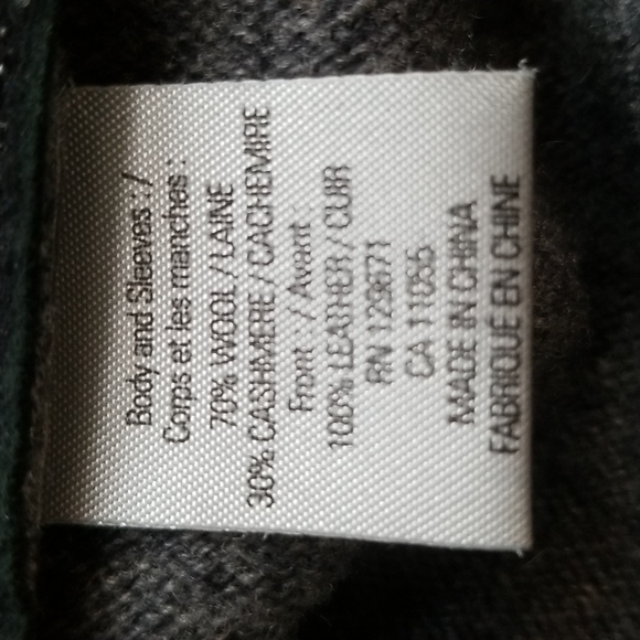 360 Sweater Cashmere Leather and Wool. Fabulous Gently Loved Gray/Black. Size XS - Picture 4 of 5